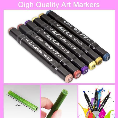 80 Colors Alcohol Markers, Double Tip Art Marker Set for Artist(Broad Chisel and Fine Tip), Perfect for Kids Adult Coloring Books Sketching and Card Making in Saudi Arabia