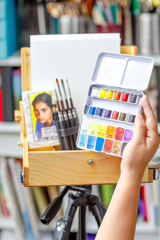 Professional Watercolor Paint Set Sorriso - Non-Toxic 12 Half-Pan Set in Metal Tin Palette - Portable Travel Watercolor Set for Adults - Water Color for Portrait, Figurative & Animal Artists by ZenART in Saudi Arabia