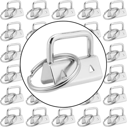 HOZEON 150 Pack 1 Inch Key Fob Hardware with Key Rings, Key Chain Fob Wristlet Bulk Key Lanyard for Key Chain Making, Bags, Hand Craft, Silver in Saudi Arabia