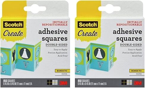 Scotch Adhesive Squares, Double-Sided Tape Squares for Crafting, Art, Gift Wrapping and More, 0.45-in.-by-0.45-in., 850 Total in Saudi Arabia