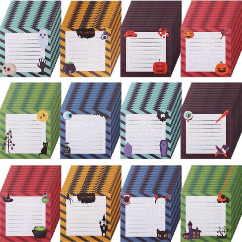 Yexiya 60 Pcs Halloween Sticky Notes Pumpkin Weird Spooky Sticky Notepad Self Adhesive Fun Sticky Notes Kawaii Removable Notes Page Markers for Home Office Supplies, 2.8 x 2.8 Inch, 12 Styles in Saudi Arabia