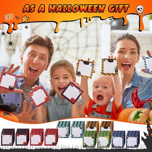 Yexiya 60 Pcs Halloween Sticky Notes Pumpkin Weird Spooky Sticky Notepad Self Adhesive Fun Sticky Notes Kawaii Removable Notes Page Markers for Home Office Supplies, 2.8 x 2.8 Inch, 12 Styles in Saudi Arabia
