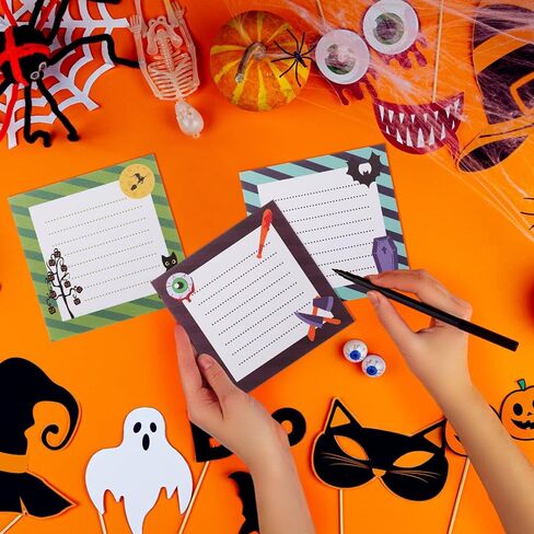 Yexiya 60 Pcs Halloween Sticky Notes Pumpkin Weird Spooky Sticky Notepad Self Adhesive Fun Sticky Notes Kawaii Removable Notes Page Markers for Home Office Supplies, 2.8 x 2.8 Inch, 12 Styles in Saudi Arabia