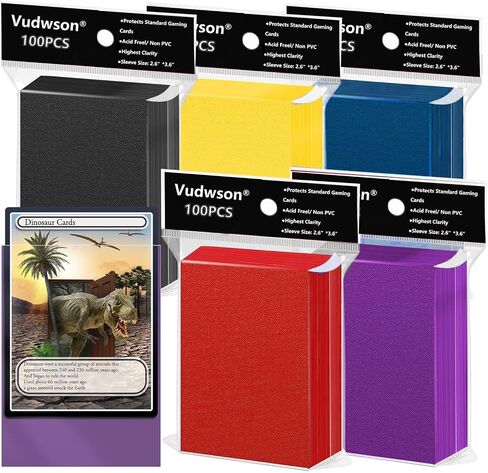 500 Count Card Sleeves, Baseball Card Sleeves for Standard Cards, 5 Colors Trading Cards Sleeves Fit for MTG, Football Card, Sports Cards, Game Cards in Saudi Arabia