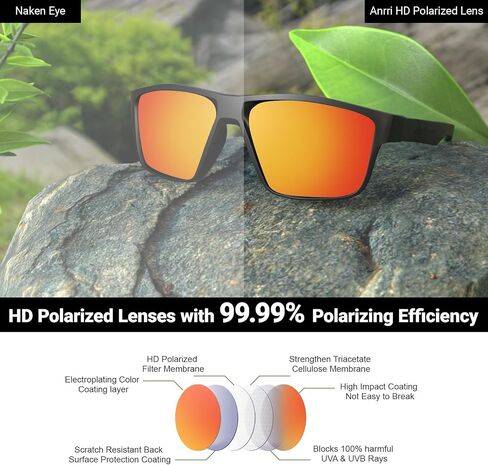ANRRI Polarized Sports Sunglasses for Men Driving Sunglasses Lightweight Tr90 Frame for Cycling Fishing Running UV400 Protection in Saudi Arabia