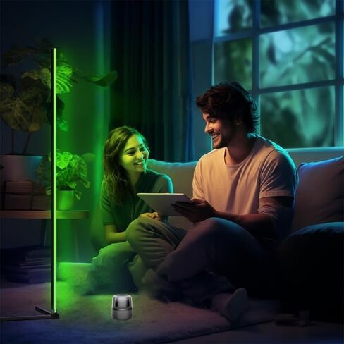 Corner Floor Lamp, 65" RGB LED Floor Lamp with 16 Million Colors, DIY Modes, Music Sync&Timing, Modern Standing Lamp with App and Remote Control, Suitable for Bedroom and Gaming Room in Saudi Arabia