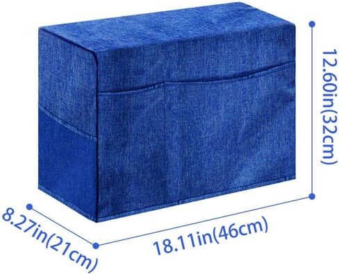 TEQIN Foldable Sewing Machine Protective Cover with Storage Pockets, Universal Dustproof Quilted Dust Cover, Blue in Kuwait
