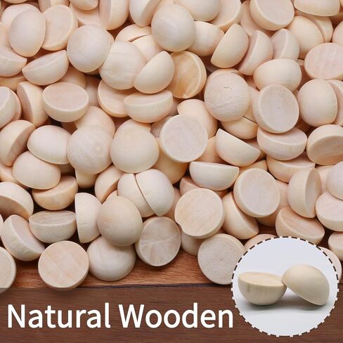 500 Pack Unfinished Wooden Beads - 12mm Half Round Wooden Beads and Small Wood Balls Half Craft Balls for DIY Projects, Christmas Decorations in Saudi Arabia