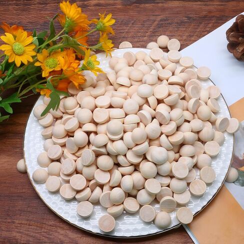500 Pack Unfinished Wooden Beads - 12mm Half Round Wooden Beads and Small Wood Balls Half Craft Balls for DIY Projects, Christmas Decorations in Saudi Arabia
