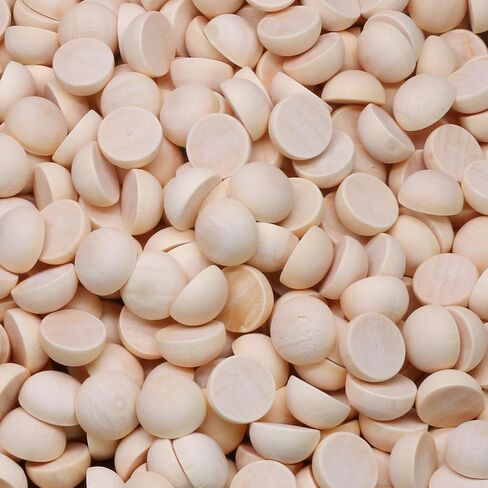 500 Pack Unfinished Wooden Beads - 12mm Half Round Wooden Beads and Small Wood Balls Half Craft Balls for DIY Projects, Christmas Decorations in Saudi Arabia