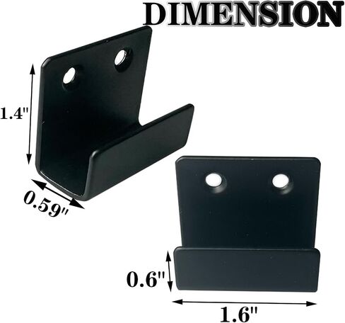 12 Pcs Wall Mount Hanger Bracket, Mirror Hanger Brackets, Wall Hanger for Mirrors, Picture Frame, Tile, Ceramic, Wall Display (Medium Size, Black) in Saudi Arabia