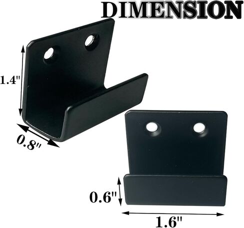 12 Pcs Wall Mount Hanger Bracket, Mirror Hanger Brackets, Wall Hanger for Mirrors, Picture Frame, Tile, Ceramic, Wall Display (Medium Size, Black) in Saudi Arabia