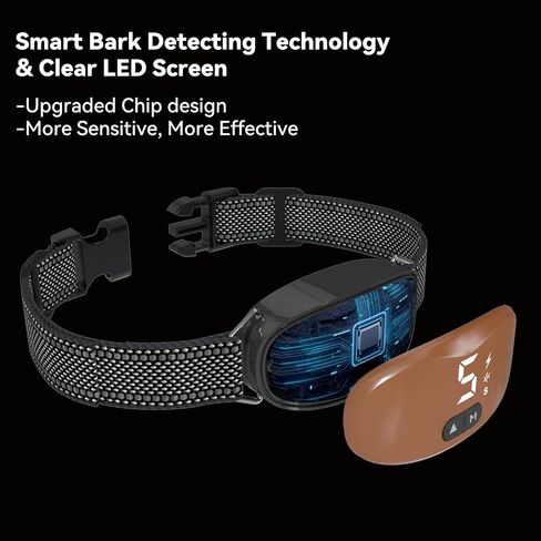 Dog Bark Collar,Automatic Anti Barking Collar with 8 Adjustable Sensitivity,Effective 8 Levels of Vibration Shock Beep Modes,for Medium Large Dogs,Waterproof and Rechargeable,Orange in Saudi Arabia