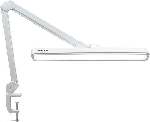 LED Architect Desk Lamp with Clamp, Metal Swing Arm 2000 Lumens Dimming Office Table Lamp for Task Work Drafting Reading Desktop, 234PCS Bright LEDs, 24W, 5 Color Temperatures Workbench Lamp in Kuwait