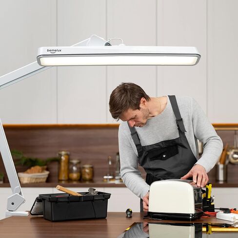 LED Architect Desk Lamp with Clamp, Metal Swing Arm 2000 Lumens Dimming Office Table Lamp for Task Work Drafting Reading Desktop, 234PCS Bright LEDs, 24W, 5 Color Temperatures Workbench Lamp in Kuwait