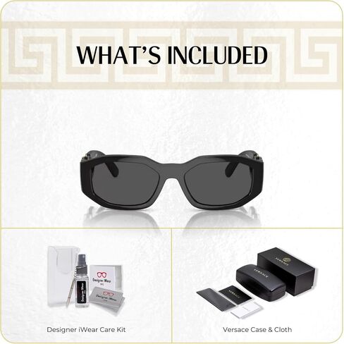 نظارات شمسية غير منتظمة من Versace VE4361 للرجال + حزمة مع مجموعة نظارات مجانية من Designer iWear in Kuwait