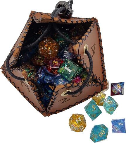 Futhark Handmade Chainmail DND DICE BAG-حقيبة D&D D & D على غرار القرون الوسطى لتخزين RPG Polyhedral Dice-إكسسوارات DND: حقيبة زهر معدنية متينة. هدية DND رائعة/هدية DM in Kuwait