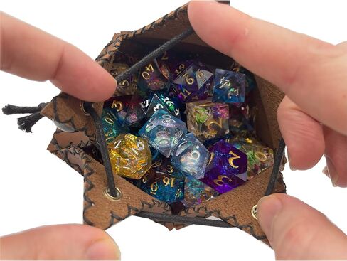 Futhark Handmade Chainmail DND DICE BAG-حقيبة D&D D & D على غرار القرون الوسطى لتخزين RPG Polyhedral Dice-إكسسوارات DND: حقيبة زهر معدنية متينة. هدية DND رائعة/هدية DM in Kuwait