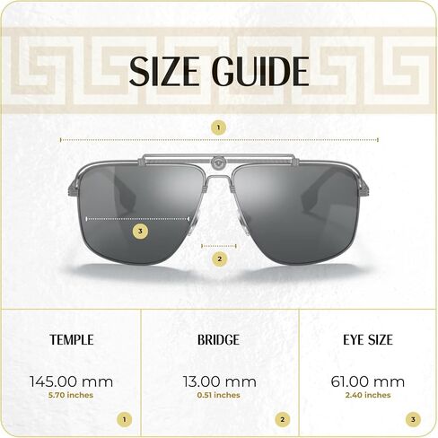Versace VE2242 Rectangle Sunglasses for Men + BUNDLE With Designer iWear Complimentary Eyewear Kit in Saudi Arabia