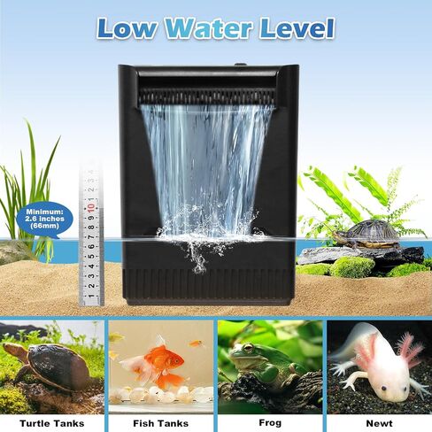 Turtle Tank Filter Aquarium Filter w/ Detachable U-V Light for 30-75Gal, Waterfall Flow Adjustable Low Water Level Internal Green Clean Machine Killing Deodorization Saltwater Freshwater Crystal Clear in Saudi Arabia