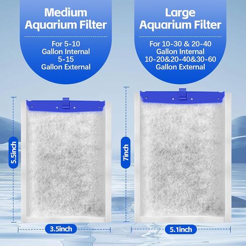 16 Pack Filter Cartridge for Whisper Bio-Bag Filters, Large Replacement Filter Cartridges for Aquariums Compatible with Whisper Filters 20i,40i/IQ20,30,45,60/PF20,30,40,60 and Repto Filter in Kuwait