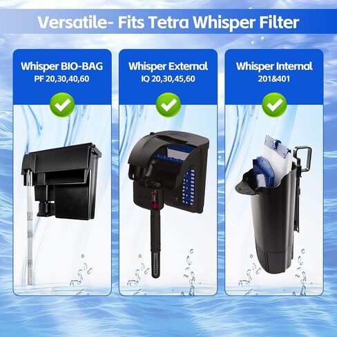 16 Pack Filter Cartridge for Whisper Bio-Bag Filters, Large Replacement Filter Cartridges for Aquariums Compatible with Whisper Filters 20i,40i/IQ20,30,45,60/PF20,30,40,60 and Repto Filter in Kuwait