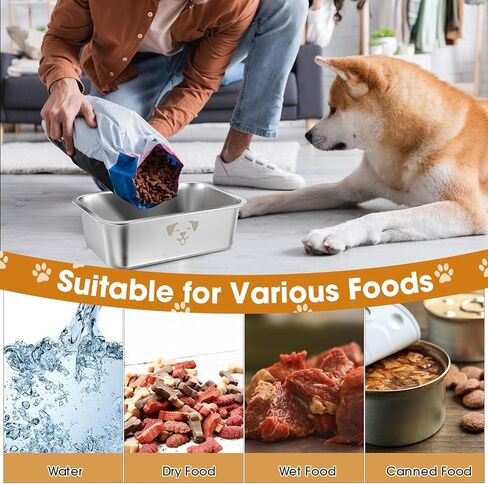 Sweetude 4 Pcs Stainless Steel Bowls for Large Dogs High Capacity Metal Dogs Food and Water Bowls for Big Pets(Black,2.64 Gallon) in Kuwait