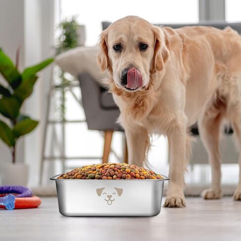 Sweetude 4 Pcs Stainless Steel Bowls for Large Dogs High Capacity Metal Dogs Food and Water Bowls for Big Pets(Black,2.64 Gallon) in Kuwait