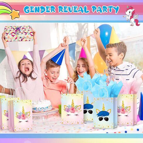 Sherr 30 Pcs Unicorn Party Favor Bags with Tissue Paper for Unicorn Party Supplies, Unicorn Gift Bag Unicorn Party Goody Treat Candy Bags for Unisex Party Favors Kids Baby Birthday Decorations in Saudi Arabia