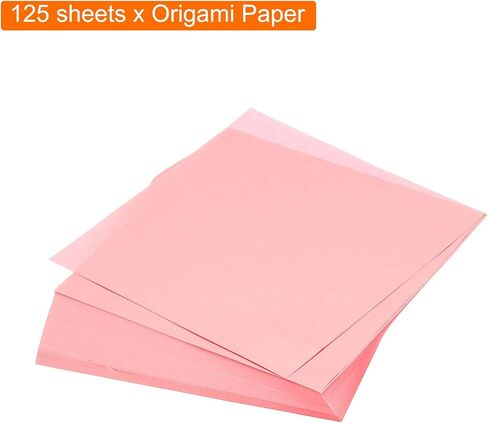 MECCANIXITY 125 Sheets Origami Paper Double Sided 6x6 Inch(15x15cm) Square Sheet for Art Craft Project, Beginners, Gifts Decor, Pink in Saudi Arabia