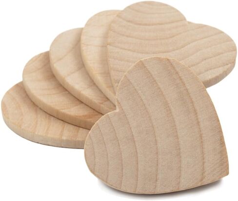 1-1/2" Wood Hearts, Natural Unfinished Wood Heart Cutout Shape, (1.5 Inch), Wooden Heart (1-1/2 Inch Tall x 1/8 Inch Thick) - Bag of 25 in Saudi Arabia