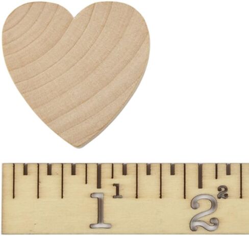 1-1/2" Wood Hearts, Natural Unfinished Wood Heart Cutout Shape, (1.5 Inch), Wooden Heart (1-1/2 Inch Tall x 1/8 Inch Thick) - Bag of 25 in Saudi Arabia