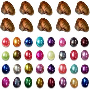 10PC Freshwater Pearl Love Wish Pearl Oyster with Oval Pearl Inside Meaningful Color Cultured Oyster Pearls Beads for Jewelry Making Crafts Gifts(7-8mm, 10 PCS/Lot)