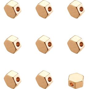 Craftdady 100pcs 18K Gold Corrugated Round Spacer Beads 4mm Tiny Brass Rondelle Ball Loose Beads for Jewelry Making Hole: 1mm
