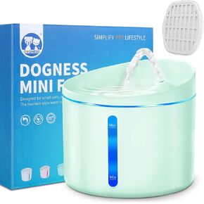 DOGNESS Pet Water Fountain, Healthy and Hygienic Drinking Fountain Super Quiet Flower Automatic Electric Water Bowl for Dogs, Cats, Birds (1L, Green)