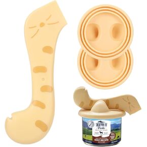 3Pcs/Set Pet Food Can Lids & Cat Can Opener,Cute Paw Shape Spoon for Dog,Universal Size BPA Free Silicone Lids,Cat Can Covers for Dog Cat Wet Food Cans Pink (kitten's Paw)