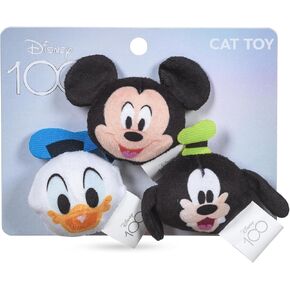 Mickey Mouse & Minnie Mouse Plush Squeaker with Crinkle Flattie Body Dog Toy Set | Disney Dog Toys | Plush Squeaker Toy for Dogs Inspired by Mickey Mouse, 13.5in - 2 Pack