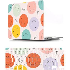 Case Compatible with New MacBook Air 13 inch 2020 2019 2018 Release A2337 A2179 A1932 M1 with Retina Display and Touch ID, Plastic Hard Shell Protective Case & Keyboard Cover, Smiling Faces