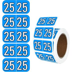 500 Pcs 2025 Year Stickers, Waterproof File Folder Labels, Self-Adhesive Rectangle Tabs for End Folders and Envelopes, Number Tabs, Office and Home Supplies (Green)