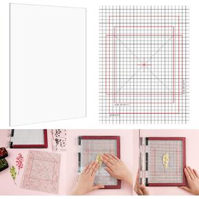 Briartw 6x6 Grip Mat with Printed Guides,Multi-Use Non-Slip Sticky Mats Fit in original-size Stamp Positioning Tool,Photopolymer Mat for Centering & Aligning Tape-free Stenciling Ink Blending