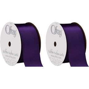Offray Single Face Satin Craft Ribbon, 1 1/2-Inch x 12-Feet, Regal Purple