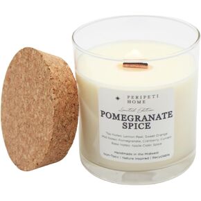 PERIPETI Home Pomegranate Spice Scented Candle, Classic Wick – 8.5oz Natural Soy Wax for Energizing Aromatherapy, Long-Lasting Burn in Saudi Arabia