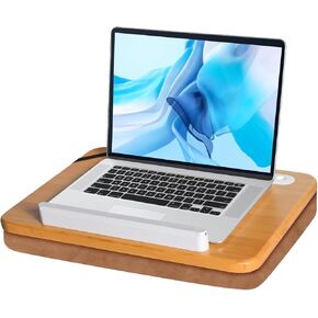 wishacc Book Stand for Reading in Bed, Bamboo Wood Lap Reading Holder with Page Paper Clips for Reading Hands Free, Portable Reading Shelf for Reading Cookbooks, Textbooks, Bibles in Bed/Sofa/Couch