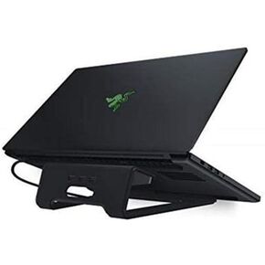 Razer Laptop Stand Chroma: 3-Port USB 3.0 Hub - Ergonomic Design - Anodized Aluminum Construction - Customizable Chroma RGB Lighting - Matte Black