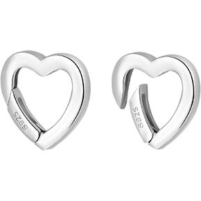 PH PandaHall 2pcs 925 Sterling Silver Spring Gate Rings, 15mm Heart Necklace Clasps Closures Bail Clasp Circle Jewelry Connector for Jewelry Making