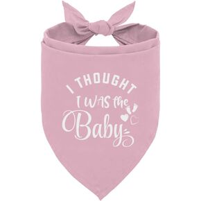 I Thought I was The Baby Dog Bandana, Dog Baby Announcement, Dog Scarf, Pink Dog Bandana, Dog Bandana for Small Medium Large Dogs, Dog Pregnancy Announcement (A59)