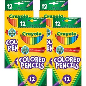 Crayola Colored Pencils, Assorted Colors, Pre-sharpened, Adult Coloring, 12 Count, Gift
