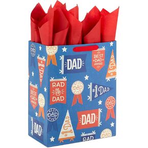 Hallmark 17" Extra Large Plaid Gift Bag with Tissue Paper and Gift Tag (Happy You Day) for Birthdays, Father's Day, Graduations