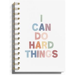 Inspirational Notebook - I Can Do Hard Things Journal, Motivational Notebook, Positive Gifts Hardcover Spiral Notebook, Inspiring Quotes Journal for Women, 5.5x8.3 Inches