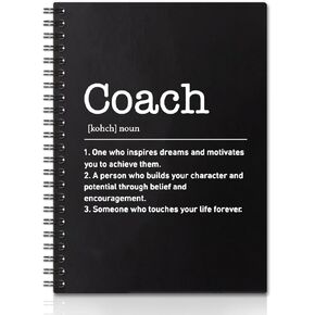 Coach Definition Hardcover 160 Pages Blank Spiral Notebooks, Coach Appreciation Gifts, Thank You Gift for Coach Teacher Coworker Colleagues, Going Away Gift for Coach Supervisor Mentor